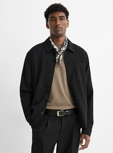 Le 31 Black Soft overshirt for men