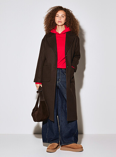 Double pocket felt overcoat