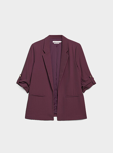 Lightweight crepe open casual jacket