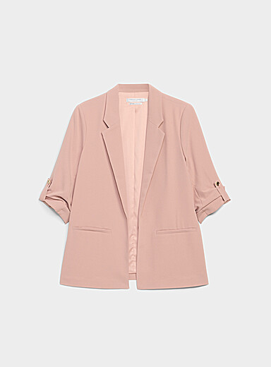 Contemporaine Dusky Pink Lightweight crepe open casual jacket for women