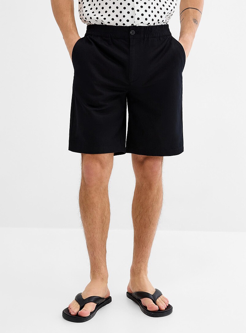 Le 31 Green Cotton-linen Bermudas <b>Inseam: 9" (23 cm)</b> for men