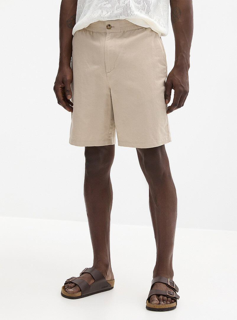 Le 31: Le bermuda coton et lin <b>Longueur d'entrejambe : 23 cm (9 po)</b> Sable pour homme