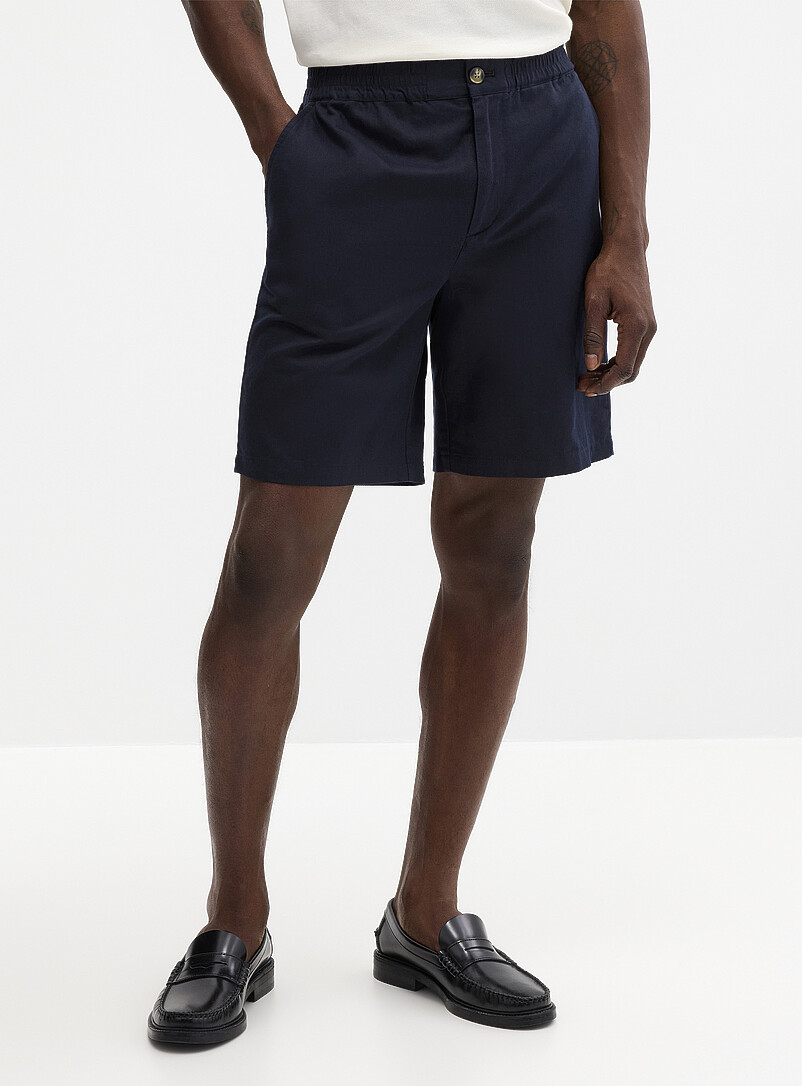 Le 31 Green Cotton-linen Bermudas <b>Inseam: 9" (23 cm)</b> for men