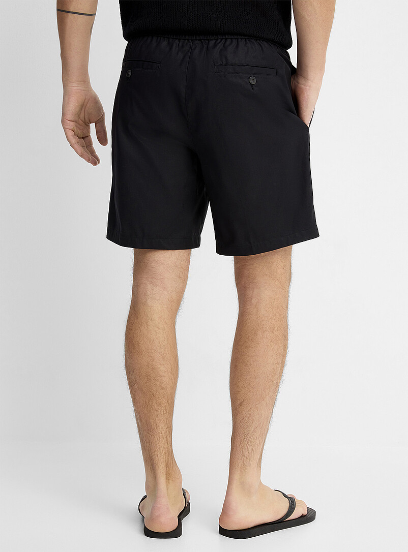 Le 31 Navy/Midnight Blue Lightweight weave Bermudas <b>Inseam: 7.5" (19 cm)</b> for men