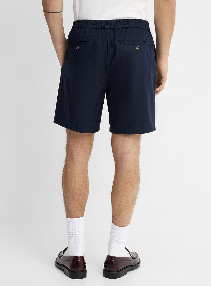 Le 31 Navy/Midnight Blue Lightweight weave Bermudas <b>Inseam: 7.5" (19 cm)</b> for men