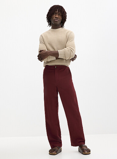 Le 31 Copper/Rust Cotton-linen pant <b>New York fit - Straight</b> for men