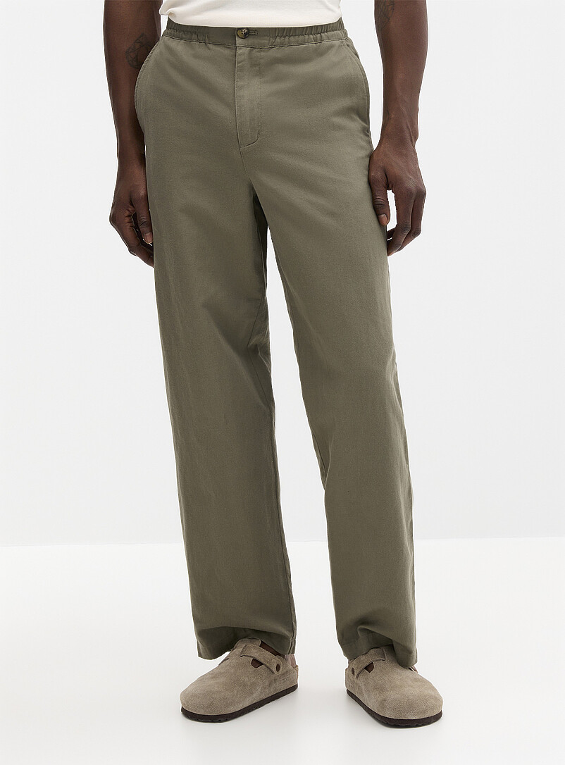 Le 31: Le pantalon coton et lin <b>Coupe New York - Droite</b> Bleu marine - Bleu nuit pour homme