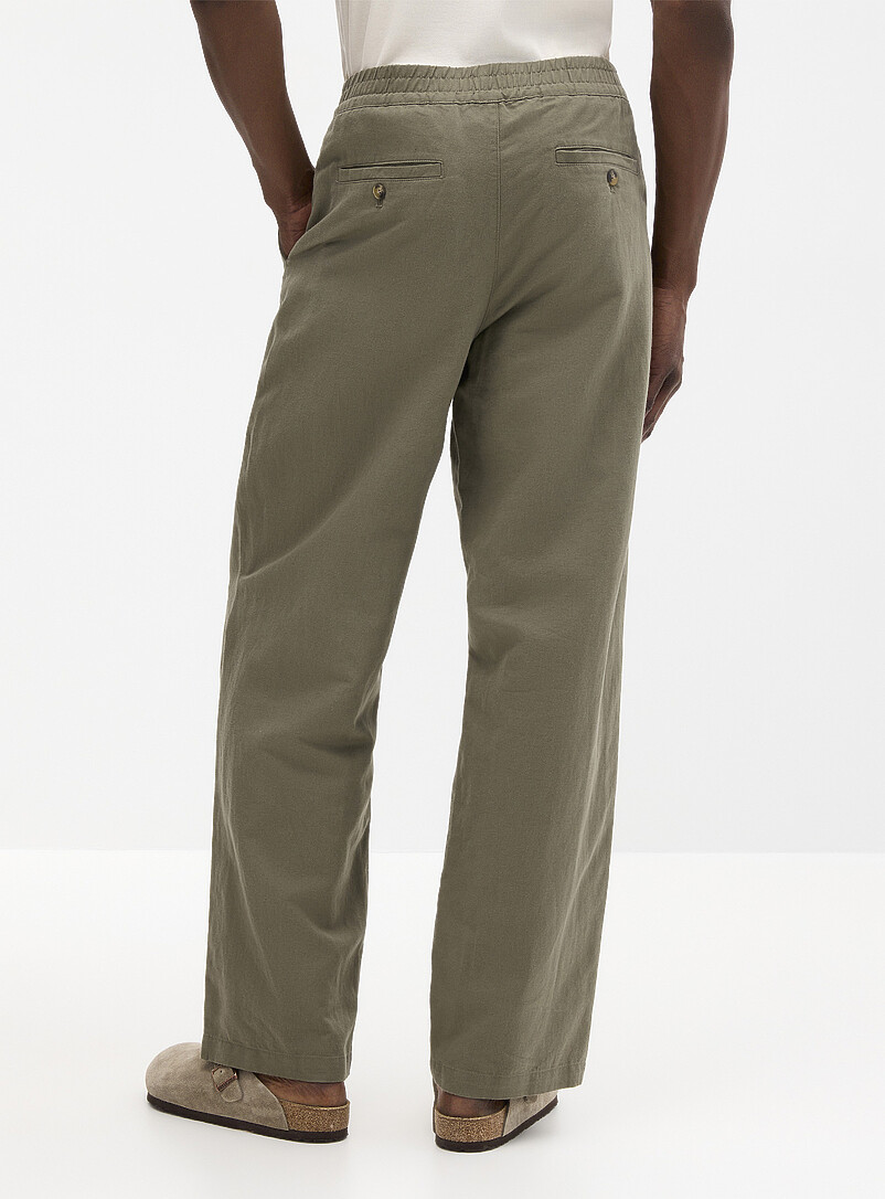 Le 31: Le pantalon coton et lin <b>Coupe New York - Droite</b> Bleu marine - Bleu nuit pour homme
