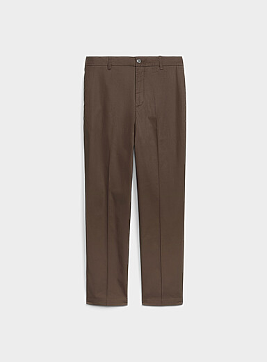 Le 31 Brown Lightweight weave pant <b>Amsterdam fit - Relaxed & tapered</b> for men