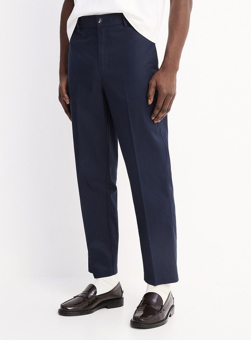 Le 31: Le pantalon toile l&eacute;g&egrave;re <b>Coupe Amsterdam - Fusel&eacute;e relaxe</b> Bleu marine - Bleu nuit pour homme