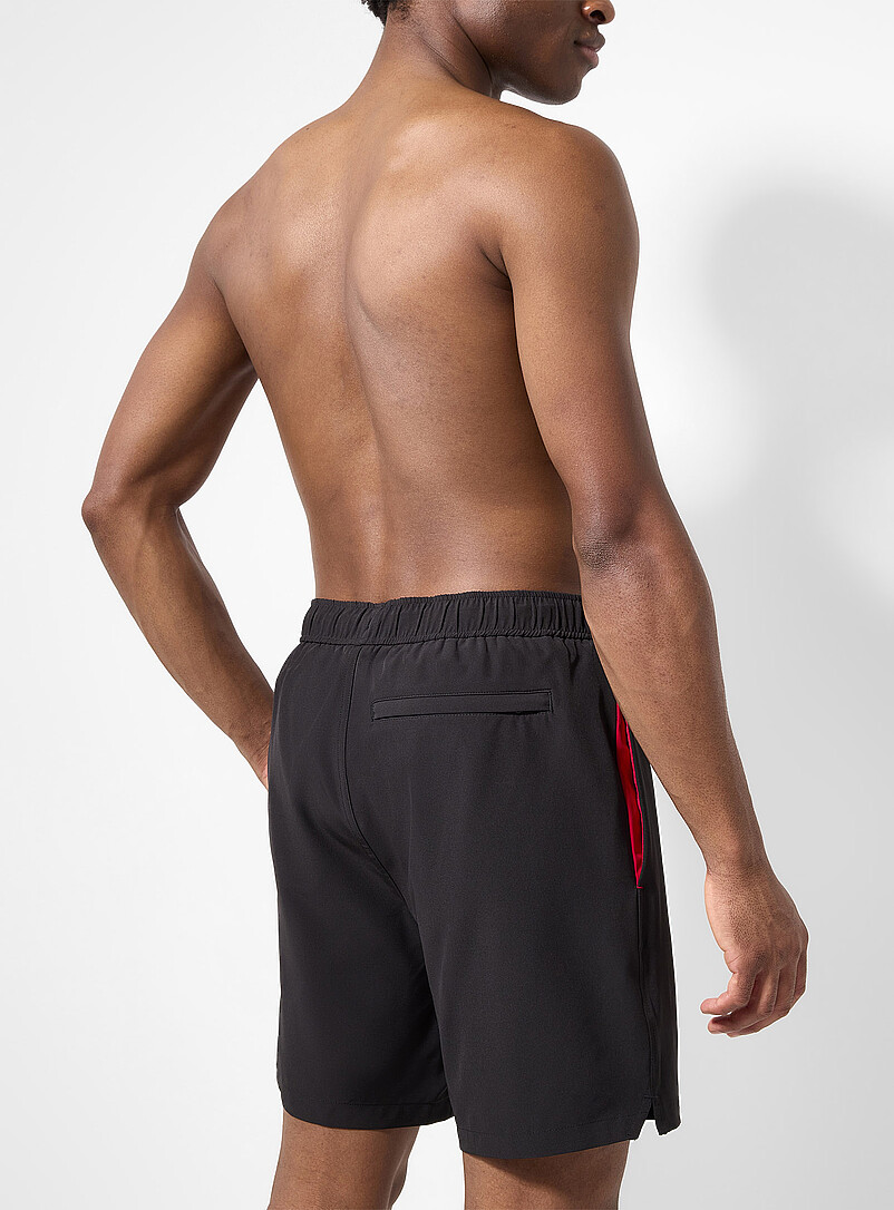Simons Royal/Sapphire Blue Contrast-lining solid stretch swim trunk for men