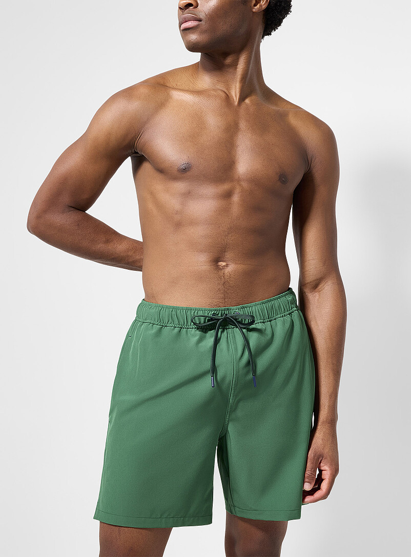 Simons: Le maillot short extensible uni doublure contrastante Bleu royal - Saphir pour homme