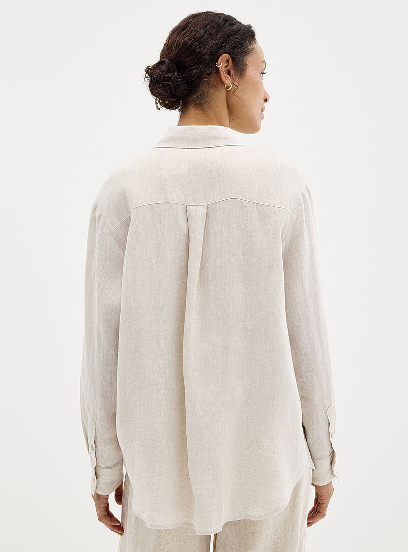 Contemporaine: La chemise ample pur lin Bleu p&acirc;le - Bleu ciel pour femme