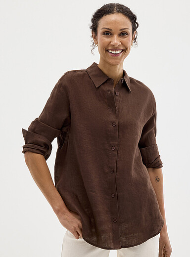 Oversized pure linen shirt