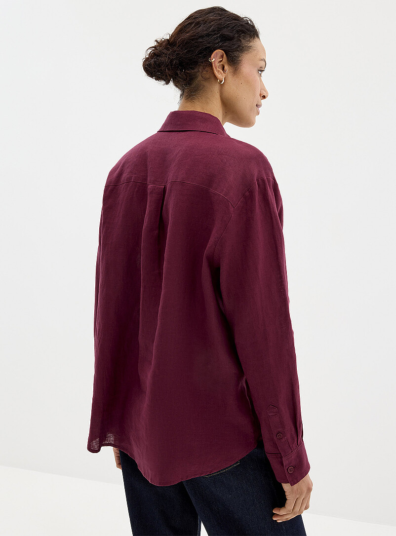Contemporaine: La chemise ample pur lin Bleu p&acirc;le - Bleu ciel pour femme