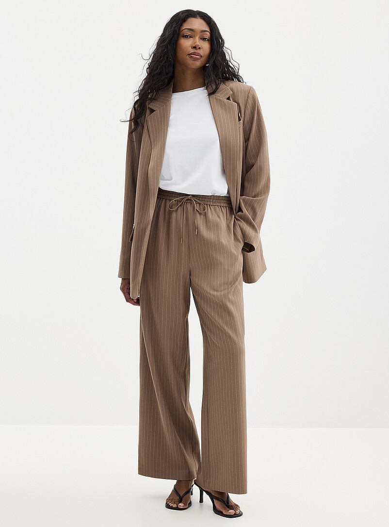 Pantalon Crop Gap à Rayures Maternité - Jambes Larges En Lin - Taille L - Neuf Avec étiquettes