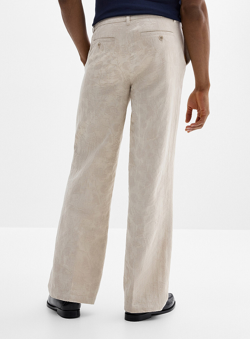 Le 31: Le pantalon jacquard floral <b>Coupe Bristol - Ample</b> Charbon  pour homme