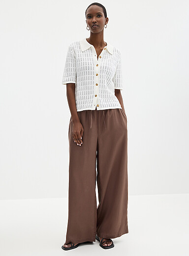 Flowy lyocell elastic-waistband pant