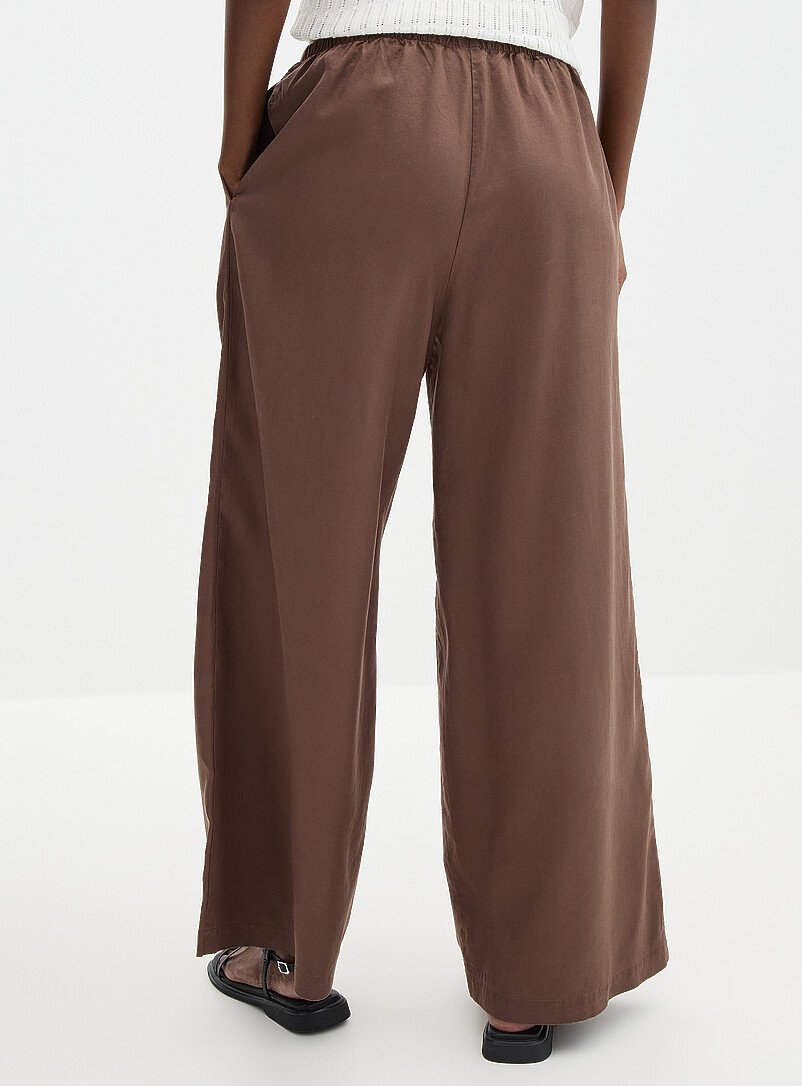 Contemporaine: Le pantalon lyocell fluide taille &eacute;lastique Bleu marine - Bleu nuit pour femme