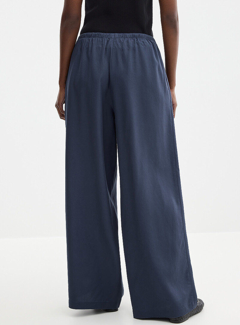 Contemporaine: Le pantalon lyocell fluide taille &eacute;lastique Bleu marine - Bleu nuit pour femme