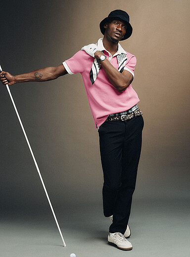 I.FIV5 Black Stretch weave golf pant for men