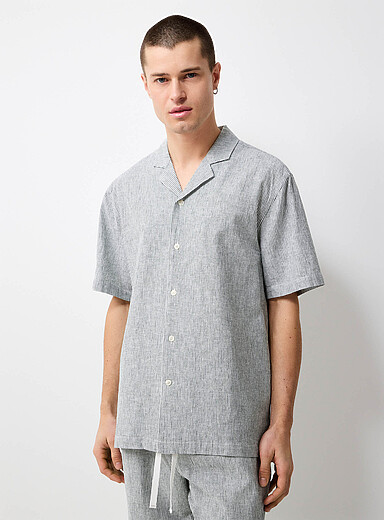 La chemise lin l&eacute;ger ray&eacute;e