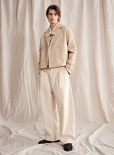 Flecked beige pleated pant Loose fit <b>Le 31 Studio capsule</b>