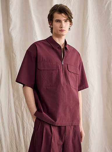 La chemise col en pointes zipp&eacute; <b>Capsule Le 31 Studio</b>