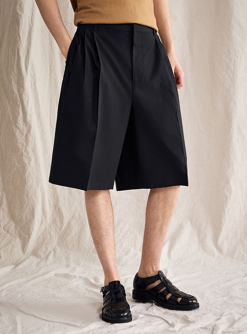 Le 31: Le bermuda XL &agrave; plis <b>Longueur d'entrejambe : 31 cm (12 po)</b> <b>Capsule Le 31 Studio</b> Bourgogne pour homme