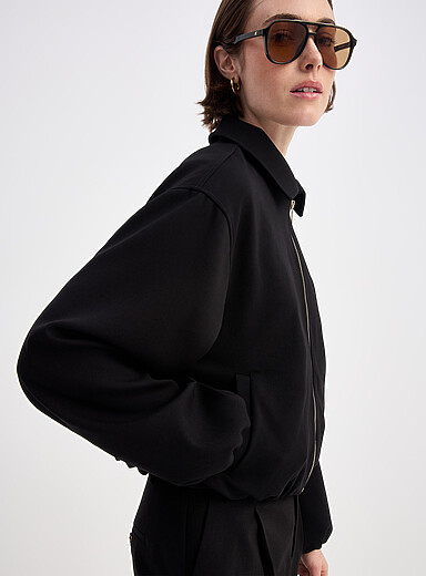 Shirt-collar bubble jacket
