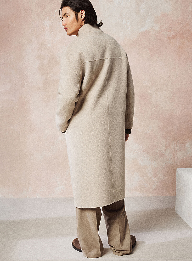 Stand-collar brushed overcoat | Le 31 | Shop Men's Overcoats