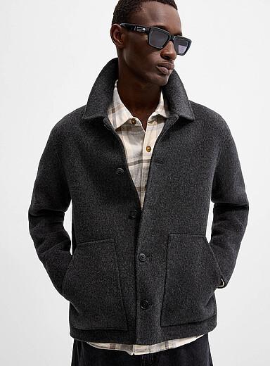 Le 31 Charcoal Brushed-felt jacket for men