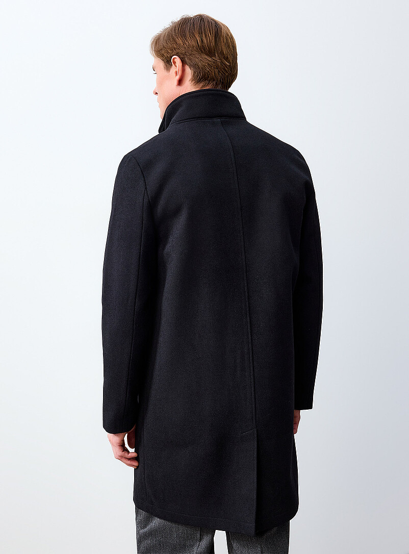 Removable bib recycled wool overcoat | Le 31 | Shop Men's