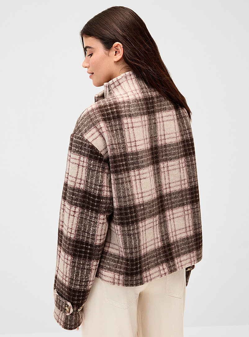 Cropped double-breasted stand-collar coat | Twik | Women's Wool