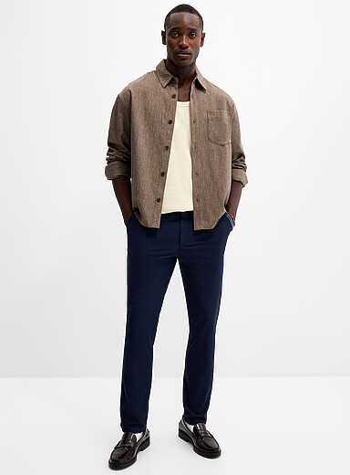 Le 31 Navy/Midnight Blue Performance chinos <b>Stockholm fit - Slim</b> for men