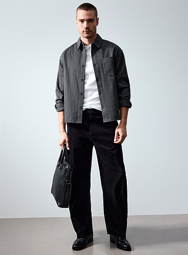 Le 31 Black Fine corduroy pant Madrid fit - Barrel for men