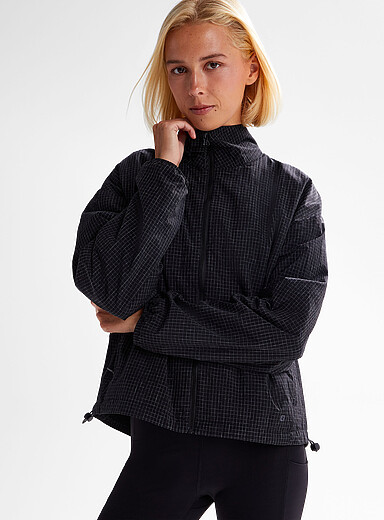Check boxy ripstop windbreaker jacket