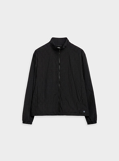 I.FIV5: La veste coupe-vent ripstop &agrave; carreaux Noir &agrave; motifs pour homme