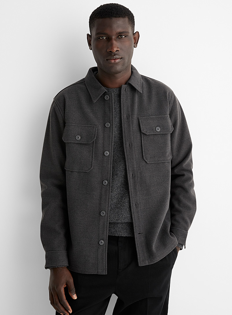Heathered felt overshirt | Le 31 | | Simons