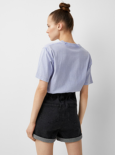 Twik - Women's Paper Bag Denim Shorts in Oxford, Size 26
