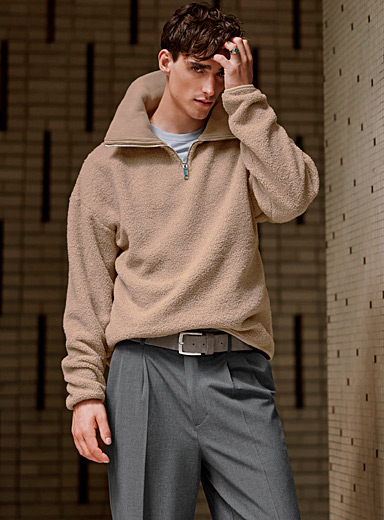 Zip-neck sherpa sweater | Le 31 | Men's Hoodies & Sweatshirts | Simons