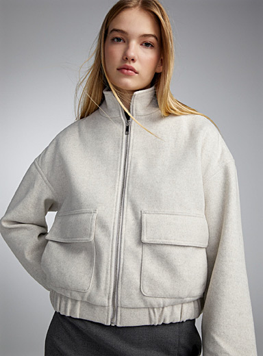Le manteau feutre brossé à carreaux, Twik, Manteaux en laine pour Femme  Automne-Hiver 2019