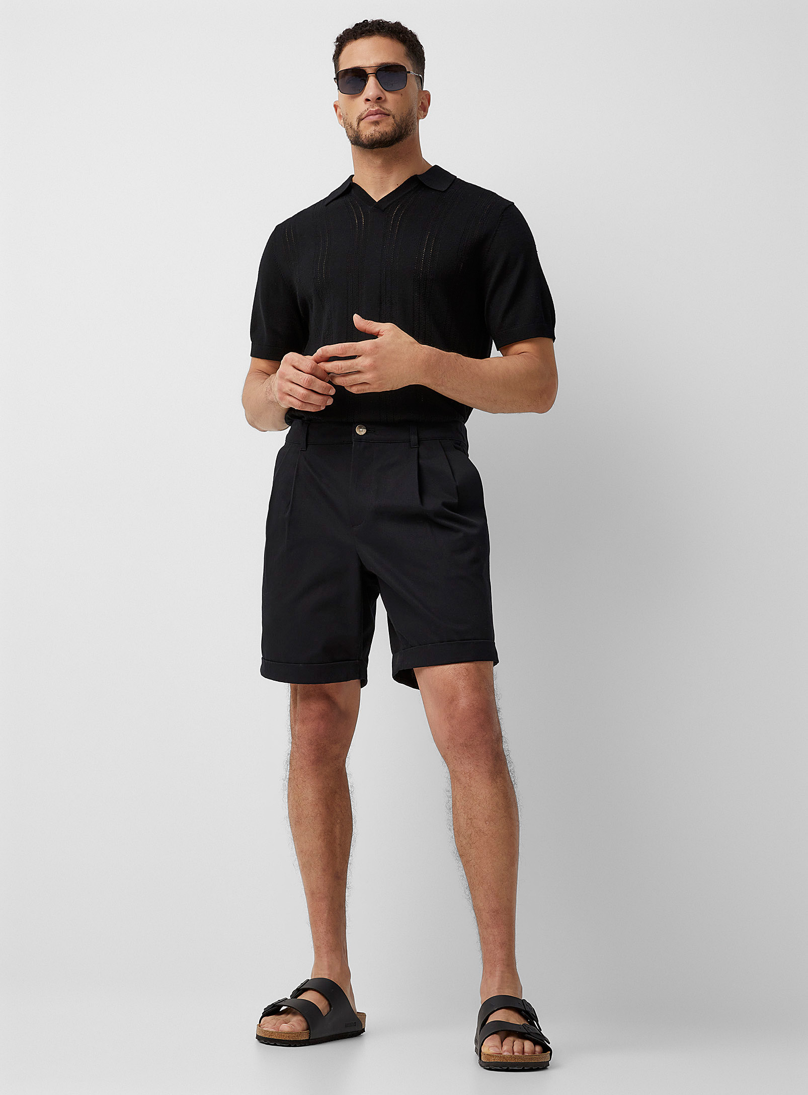 Le 31 Pleated Chino Short In Black