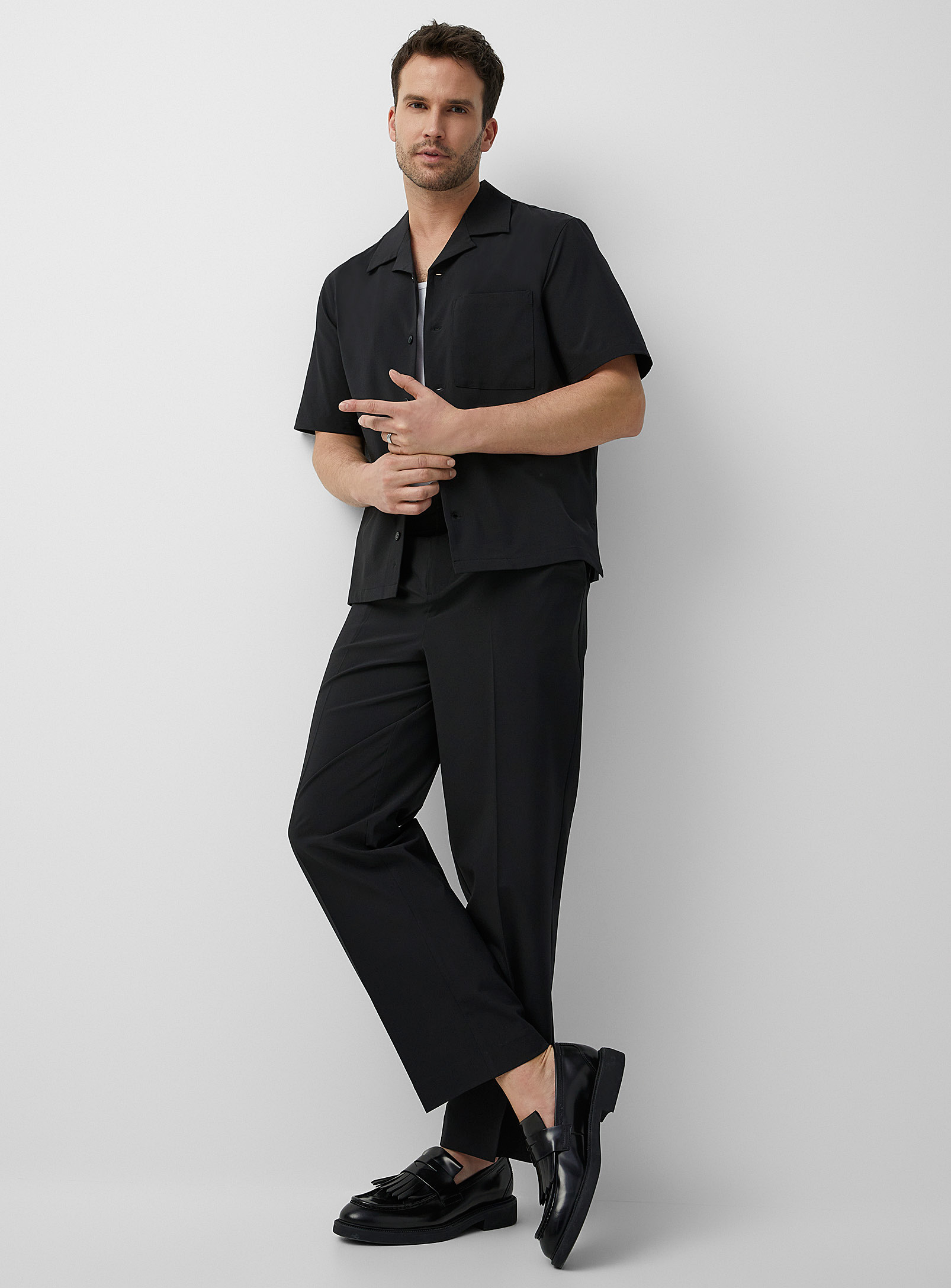Le 31 Stretch Modern Pant Straight Fit In Black