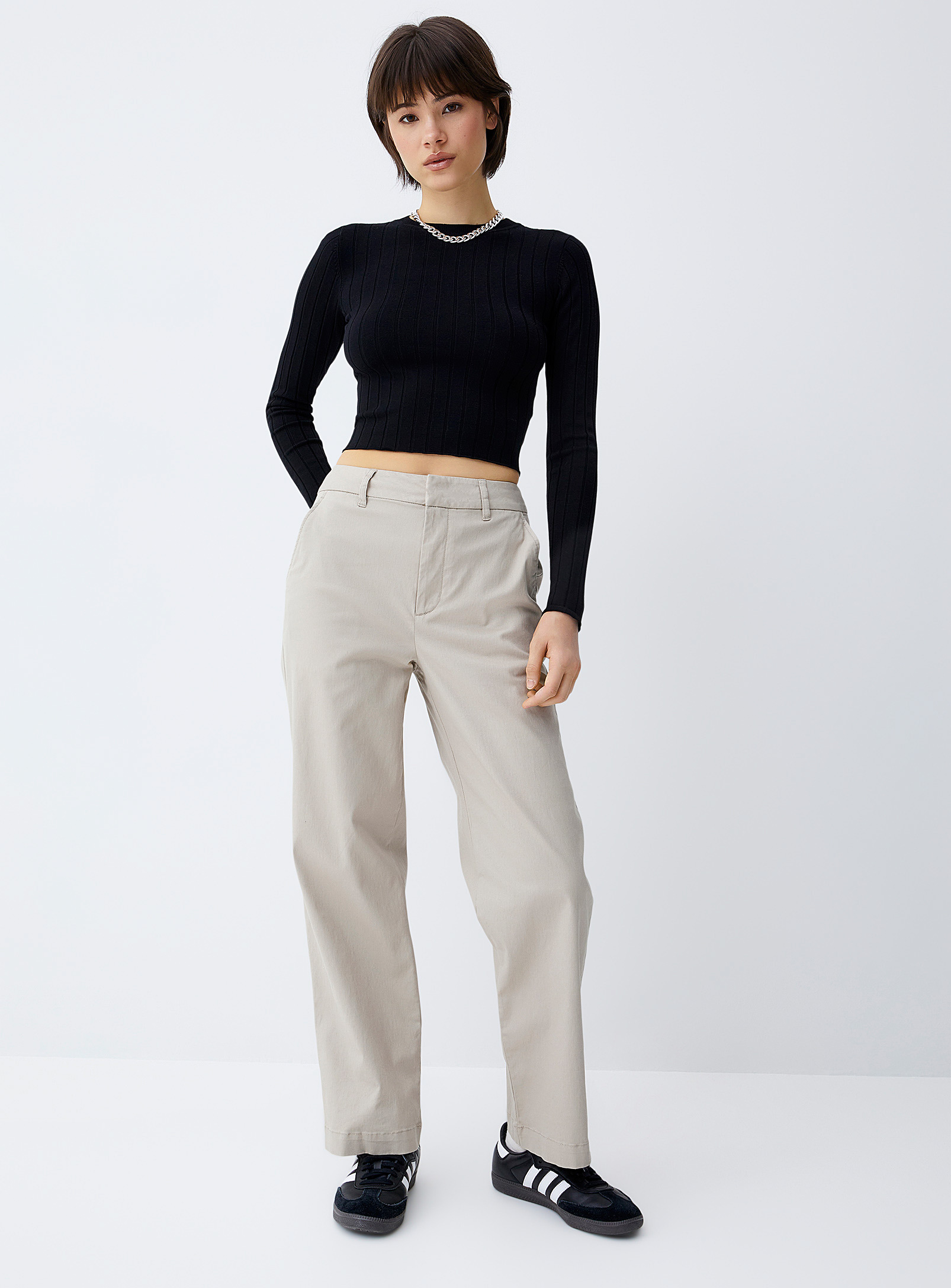Twik Wide-leg Chino Pant In Sand