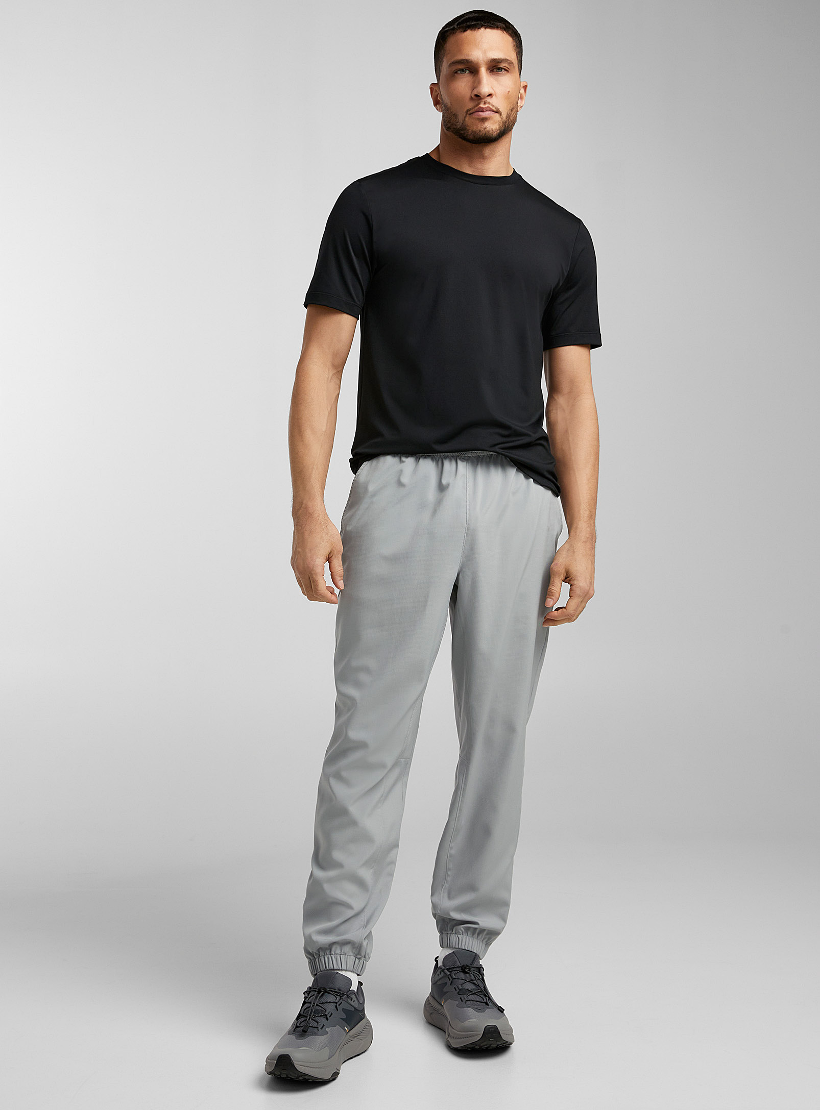 I.fiv5 Stretch Ripstop Joggers In Light Grey