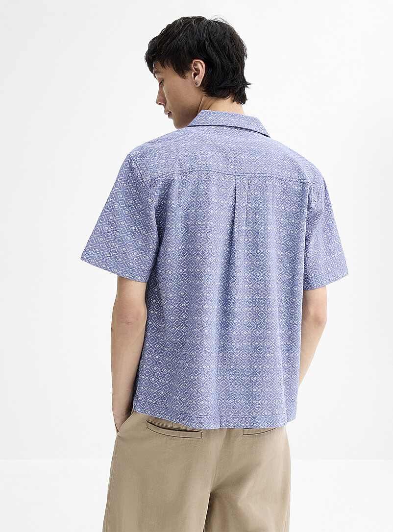 Diamond pattern textured camp shirt product image 3