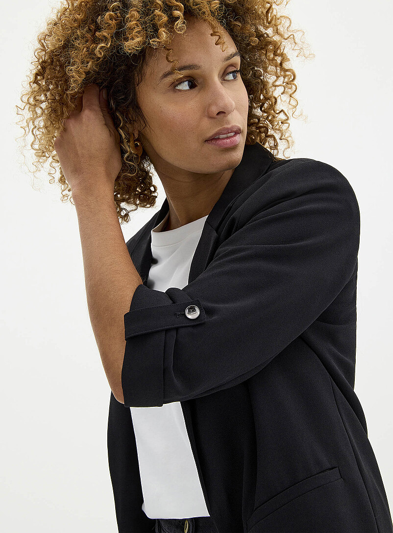 Lightweight crepe open casual blazer product image 2
