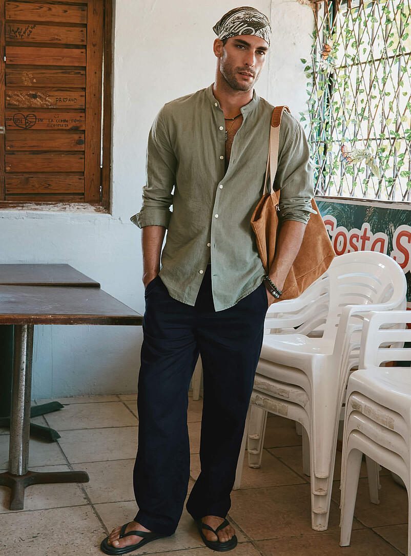 Cotton-linen pant New York fit - Straight product image (primary)