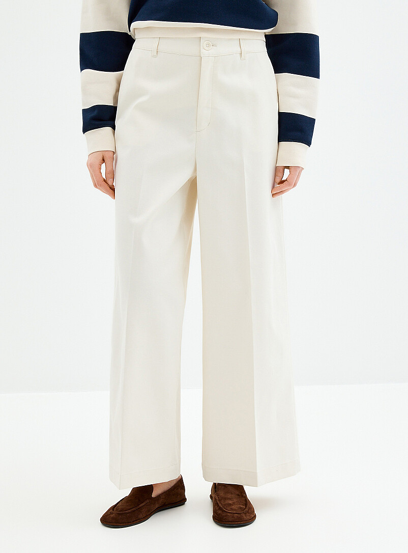 Stretch structured twill pant Fit: Wide leg, super high rise product image 2